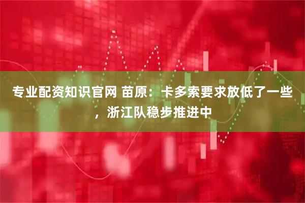专业配资知识官网 苗原：卡多索要求放低了一些，浙江队稳步推进中
